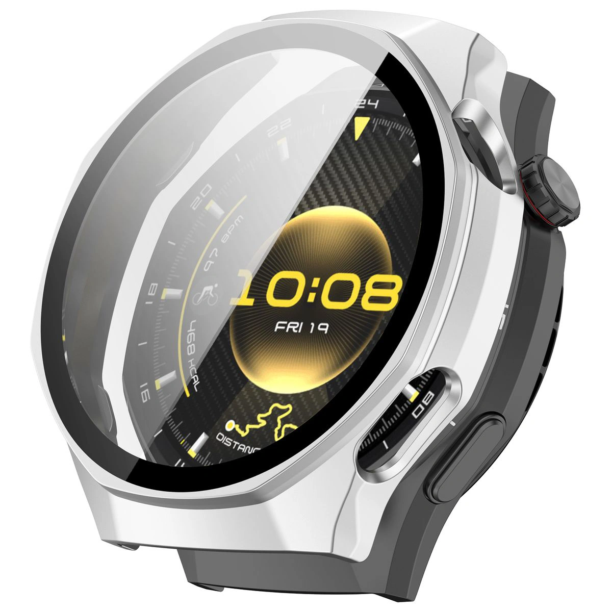 Wizualizacja nakładania etui Bizon Case Watch Adamo do Huawei Watch GT6 Pro 46 mm